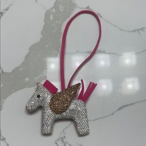 Unlisted Glittering Horse Keychain with Pink Strap